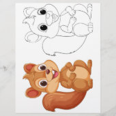 Niedliche Cartoon-Eichhörnchenfärbungsseite Flyer (Vorne)