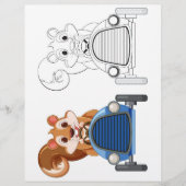 Niedliche Cartoon-Eichhörnchenfärbungsseite Flyer (Vorne)