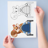 Niedliche Cartoon-Eichhörnchenfärbungsseite Flyer (Hand)