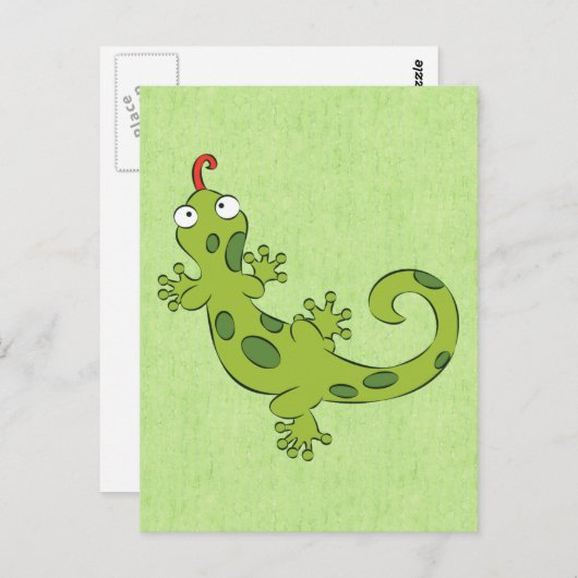 niedliche Cartoon-Eidechse Postkarte (Vorne/Hinten)
