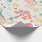 Niedliche Cartoon-Einhörner und Vogelmuster Geschenkpapier (Ecke)