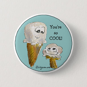 Niedliche Cartoon-Eiscreme-Kegel Button