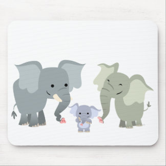 Niedliche Cartoon-Elefant-Familie Mousepad