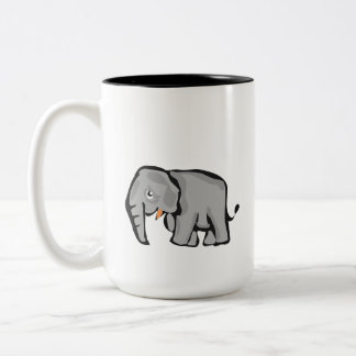 Niedliche Cartoon-Elefanten-Kaffeetasse Zweifarbige Tasse