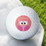 Niedliche Cartoon-Eule im Rosa und in der Koralle Golfball<br><div class="desc">Eine moderne und einfache Eule mit modischen Farben. Sie können einen Namen,  Monogramm oder anderen kundenspezifischen Text addieren. Wenn Sie die Kunst bewegen müssen,  klicken Sie an den besonders anfertigen Knopf,  um Änderungen vorzunehmen.</div>