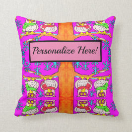 Niedliche Cartoon-Eule personalisiert Kissen