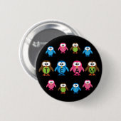 Niedliche Cartoon-Eulen-kundengerechtes Team Button (Vorne & Hinten)