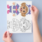 Niedliche Cartoon-Farbseite Flyer (Hand)