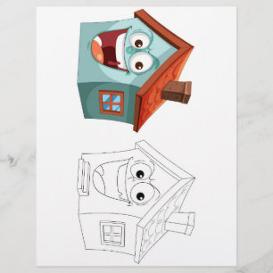 Niedliche Cartoon-Farbseite Flyer