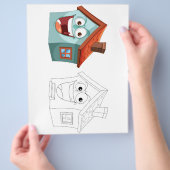 Niedliche Cartoon-Farbseite Flyer (Hand)