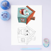 Niedliche Cartoon-Farbseite Flyer (Einzeln)