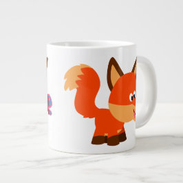 Niedliche Cartoon Fox and Butterfly Jumbo Tasse