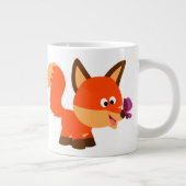 Niedliche Cartoon Fox and Butterfly Jumbo Tasse (Rechts)