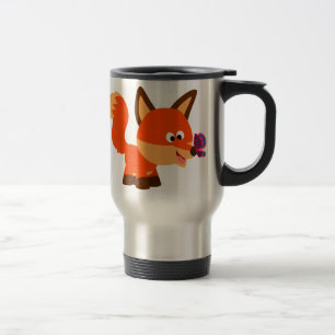 Niedliche Cartoon Fox und Schmetterling-Tasse Reisebecher