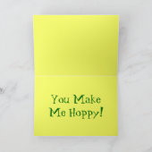 Niedliche Cartoon Frogs hören fröhlich fröhlich bu Karte (Innenseite)