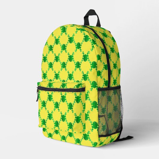 Niedliche Cartoon Frosch Bedruckter Rucksack (Rückseitige Ecke Rechts)