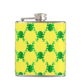 Niedliche Cartoon-Frösche Flachmann (Vorderseite)