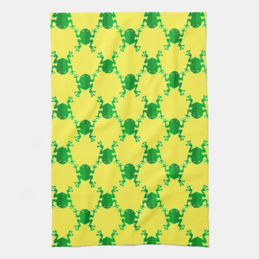 Niedliche Cartoon-Frösche Geschirrtuch (Vertikal)