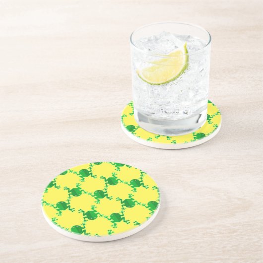 Niedliche Cartoon-Frösche Sandstein Untersetzer (Seite)