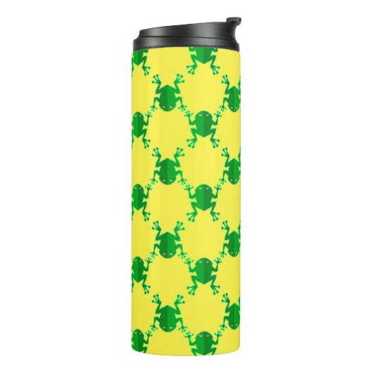 Niedliche Cartoon-Frösche Thermosbecher (Nach links gedreht)