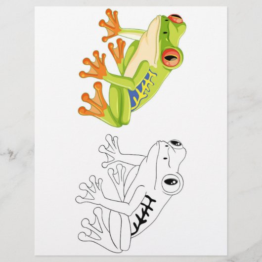 Niedliche Cartoon-Froschfärberseite (Vorderseite)
