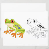 Niedliche Cartoon-Froschfärberseite (Vorne/Hinten)