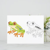 Niedliche Cartoon-Froschfärberseite (Stehend Vorderseite)