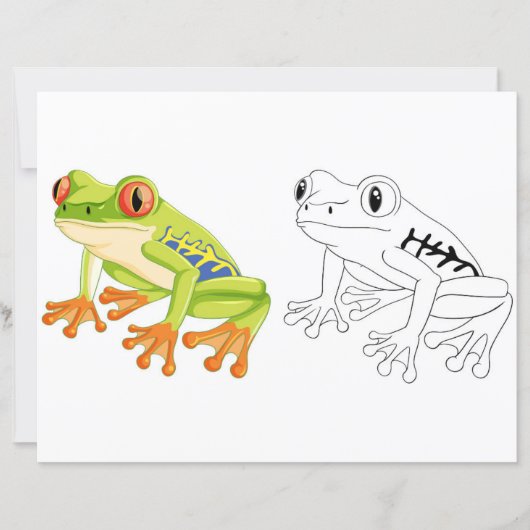 Niedliche Cartoon-Froschfärberseite (Vorderseite)