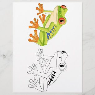 Niedliche Cartoon-Froschfärberseite Flyer