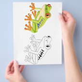 Niedliche Cartoon-Froschfärberseite Flyer (Hand)