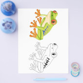 Niedliche Cartoon-Froschfärberseite Flyer (Einzeln)