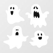 Niedliche Cartoon Geister Halloween Fensteraufkleber (Blatt)
