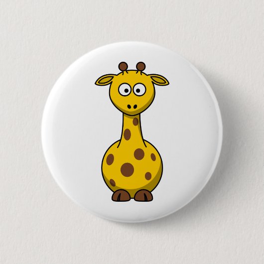 Niedliche Cartoon-Giraffe Button (Vorderseite)