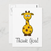 Niedliche Cartoon-Giraffe danken Ihnen zu Postkarte (Vorne/Hinten)