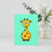 Niedliche Cartoon-Giraffe Postkarte (Stehend Vorderseite)