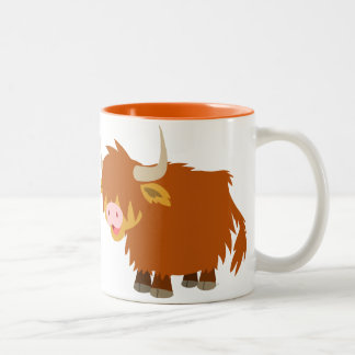 Niedliche Cartoon-Hochland-Kuh-Tasse Zweifarbige Tasse