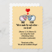 Niedliche Cartoon-Hochzeit Save The Date (Vorne/Hinten)