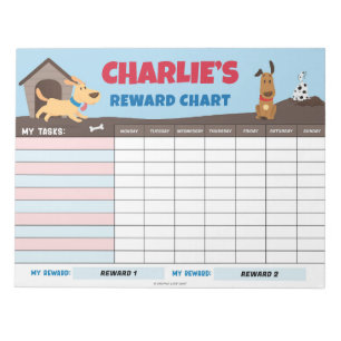 Niedliche Cartoon Hunde belohnen Personalisierte A Notizblock