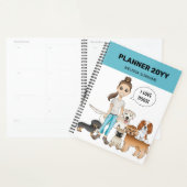 Niedliche Cartoon Hunde mit Cartoon Girl I Liebe H Planer (Anzeige)