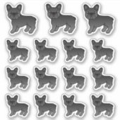 Niedliche Cartoon Hunde von Black French Bulldog Aufkleber (Vorderseite)