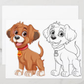 Niedliche Cartoon-Hundeinfärbungsseite (Vorne/Hinten)