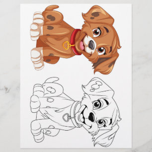 Niedliche Cartoon-Hundeinfärbungsseite Flyer