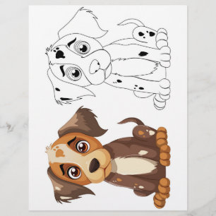 Niedliche Cartoon-Hundeinfärbungsseite Flyer