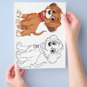 Niedliche Cartoon-Hundeinfärbungsseite Flyer (Hand)