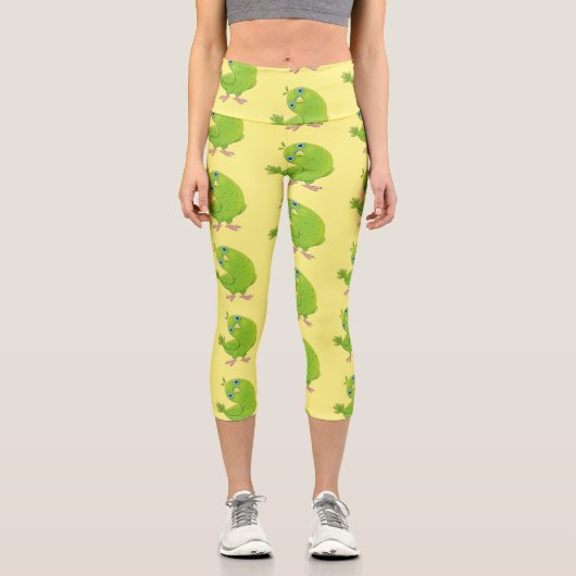 Niedliche Cartoon-Illustration Capri Leggings (Vorderseite)