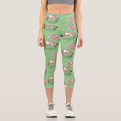 Niedliche Cartoon-Illustration Capri Leggings (Vorderseite)