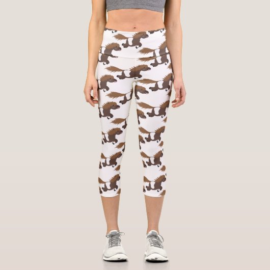 Niedliche Cartoon-Illustration Capri Leggings (Vorderseite)