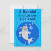 Niedliche Cartoon-Illustration Einladung (Rückseite)