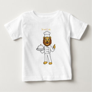 Niedliche Cartoon-Illustration für Löwen-Koch Baby T-shirt