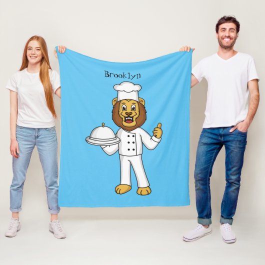 Niedliche Cartoon-Illustration für Löwen-Koch Fleecedecke (Beispiel)